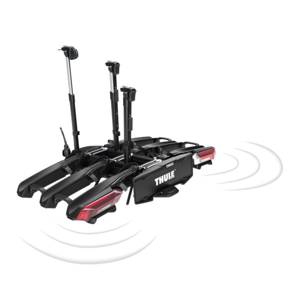 Thule Epos ParkSecure Fahrradträger, Anhängerkupplung, 3 Fahrräder, klappbar, Parksensoren, schwarz