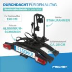 FISCHER RoadLine Black Fahrradträger, 2 Fahrräder/E-Bikes, bis 60 kg, abschließbar, schwarz – Bild 8