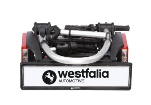 Westfalia BC 60 Fahrradträger, Anhängerkupplung, 2 Fahrräder, E-Bike geeignet, faltbar, inkl. Tasche – Bild 3