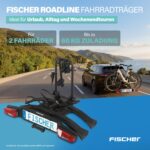 FISCHER RoadLine Black Fahrradträger, 2 Fahrräder/E-Bikes, bis 60 kg, abschließbar, schwarz – Bild 2
