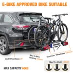 PINNAMAX TB-603-2 E-Bike Fahrradträger, 2 Fahrräder, bis 60 kg, faltbar, kippbar, Diebstahlschutz – Bild 6