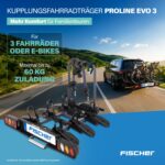 FISCHER ProlineEvo 3 Fahrradträger, Anhängerkupplung, 3 Fahrräder, E-Bike geeignet – Bild 2
