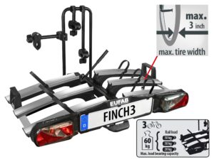 EUFAB FINCH 11598 Fahrradträger, 3 Fahrräder, schwarz – Bild 2