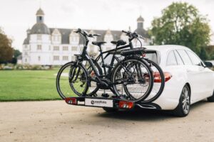 Westfalia BC 60 Fahrradträger, Anhängerkupplung, 2 Fahrräder, E-Bike geeignet, faltbar, inkl. Tasche – Bild 9