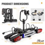 PINNAMAX TB-603-2 E-Bike Fahrradträger, 2 Fahrräder, bis 60 kg, faltbar, kippbar, Diebstahlschutz – Bild 5