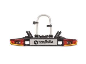Westfalia Bikelander Fahrradträger, Anhängerkupplung, 2 Fahrräder, E-Bike geeignet, faltbar, LED