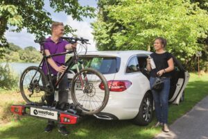 Westfalia Bikelander Fahrradträger, Anhängerkupplung, 2 Fahrräder, E-Bike geeignet, faltbar, LED – Bild 9